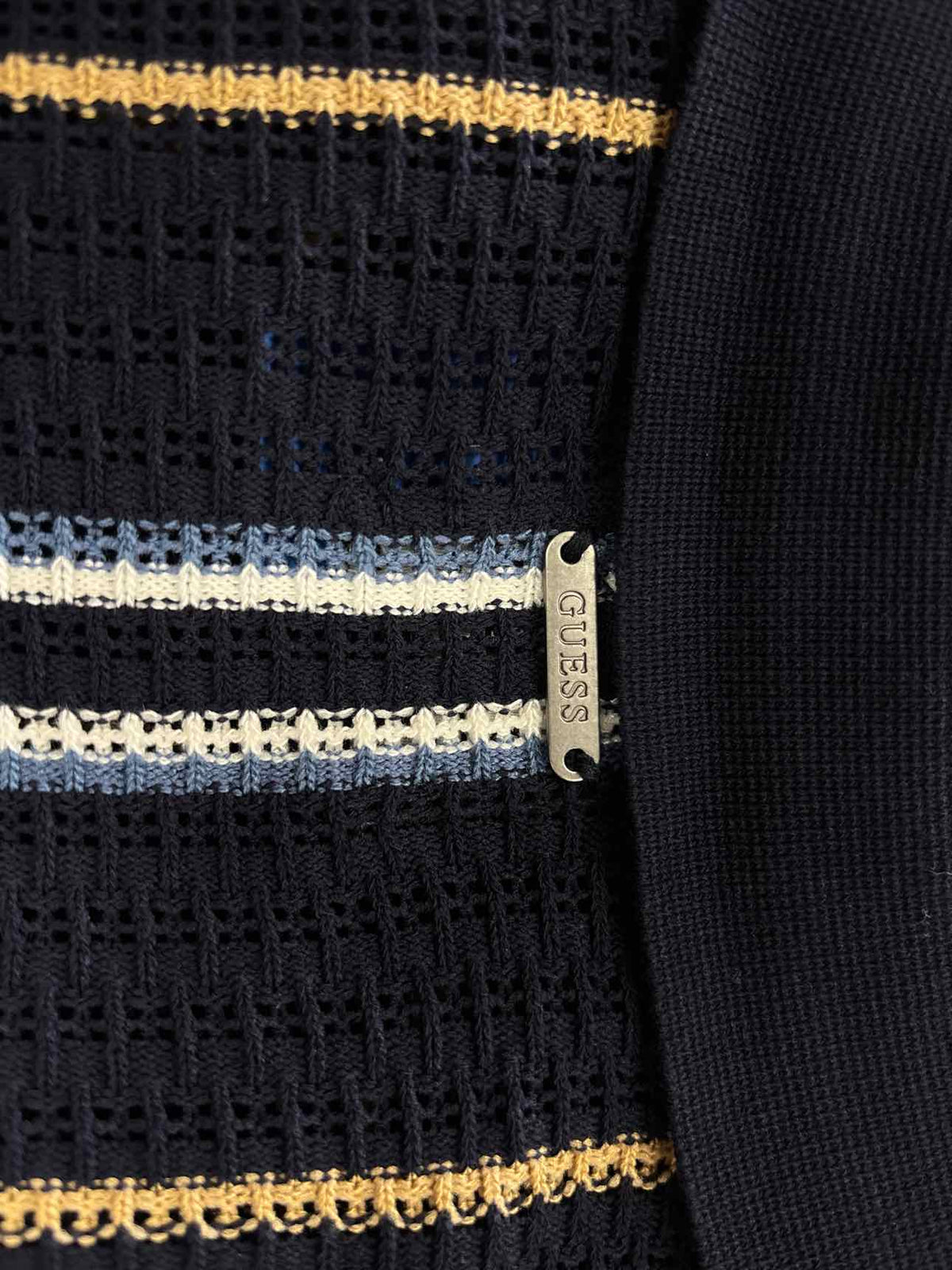 Guess Size L Blue White New MENS Polo