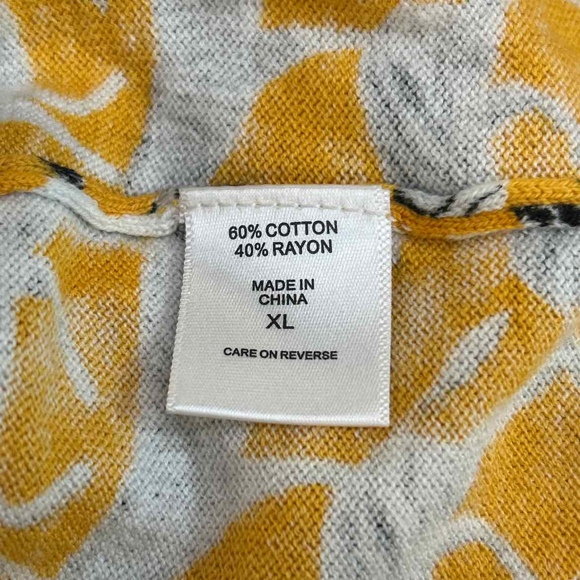 7th avenue Size XL Yellow Black Knit Sweater