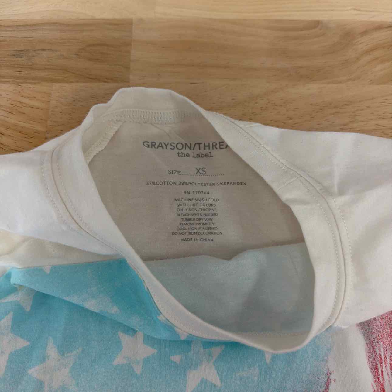 Grayson Threads Size XS Flag-Print T-Shir
