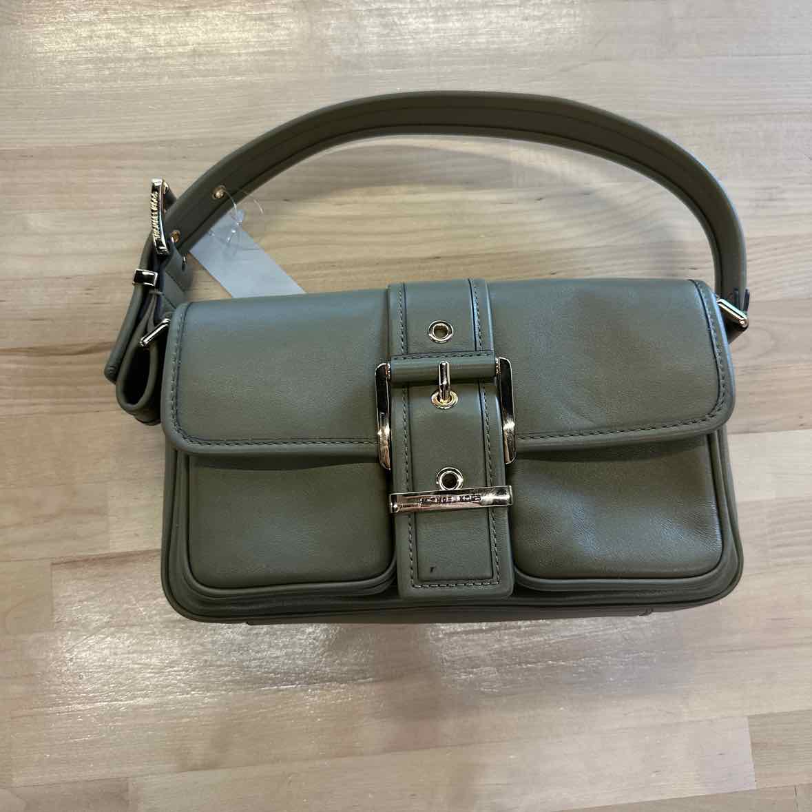 Michael Kors Colby Small Leather Shoulder B Safari Green