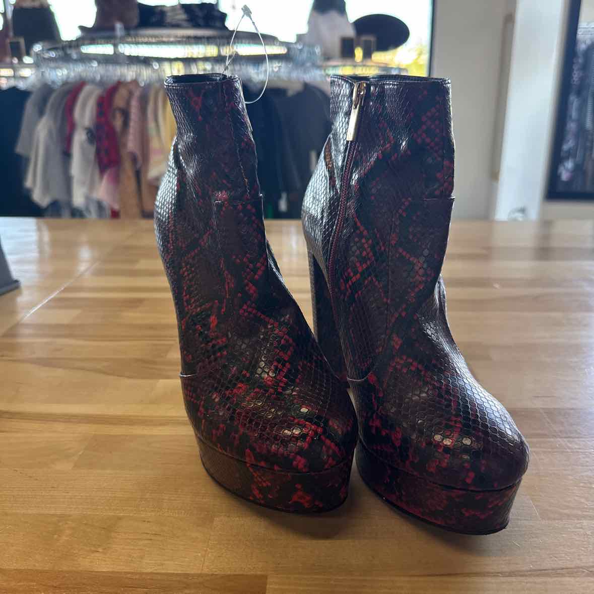 call it spring Shoe Size 8 Red Snakeskin Boots