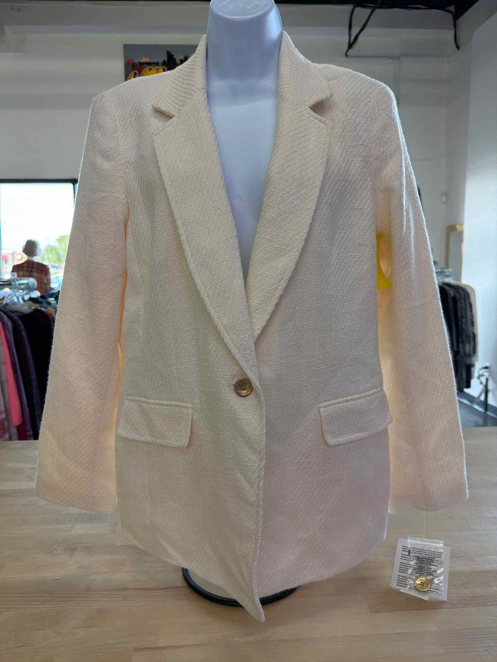 Bar III Size L White Blazer