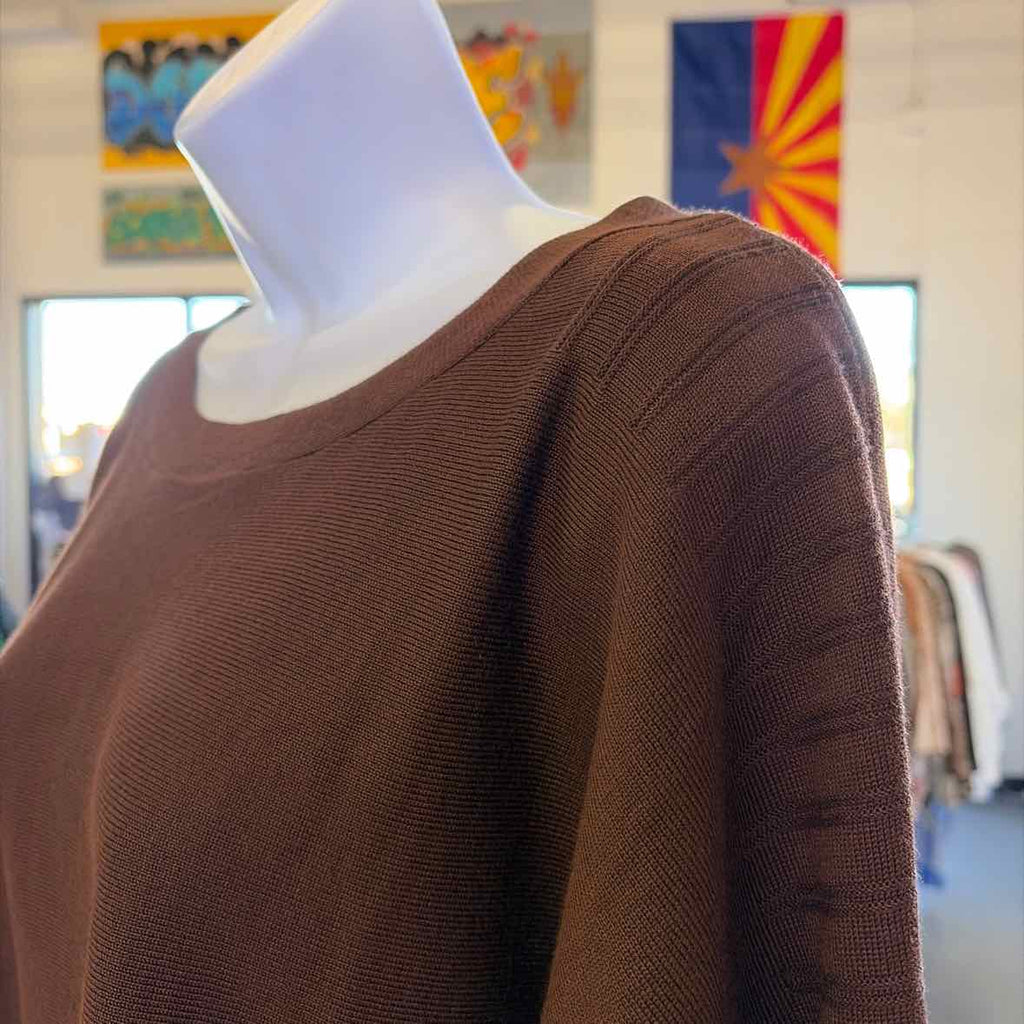 Melissa Paige Women's Boatneck Button-Back Dolman-Sleeve Sweater - Chicory Brown