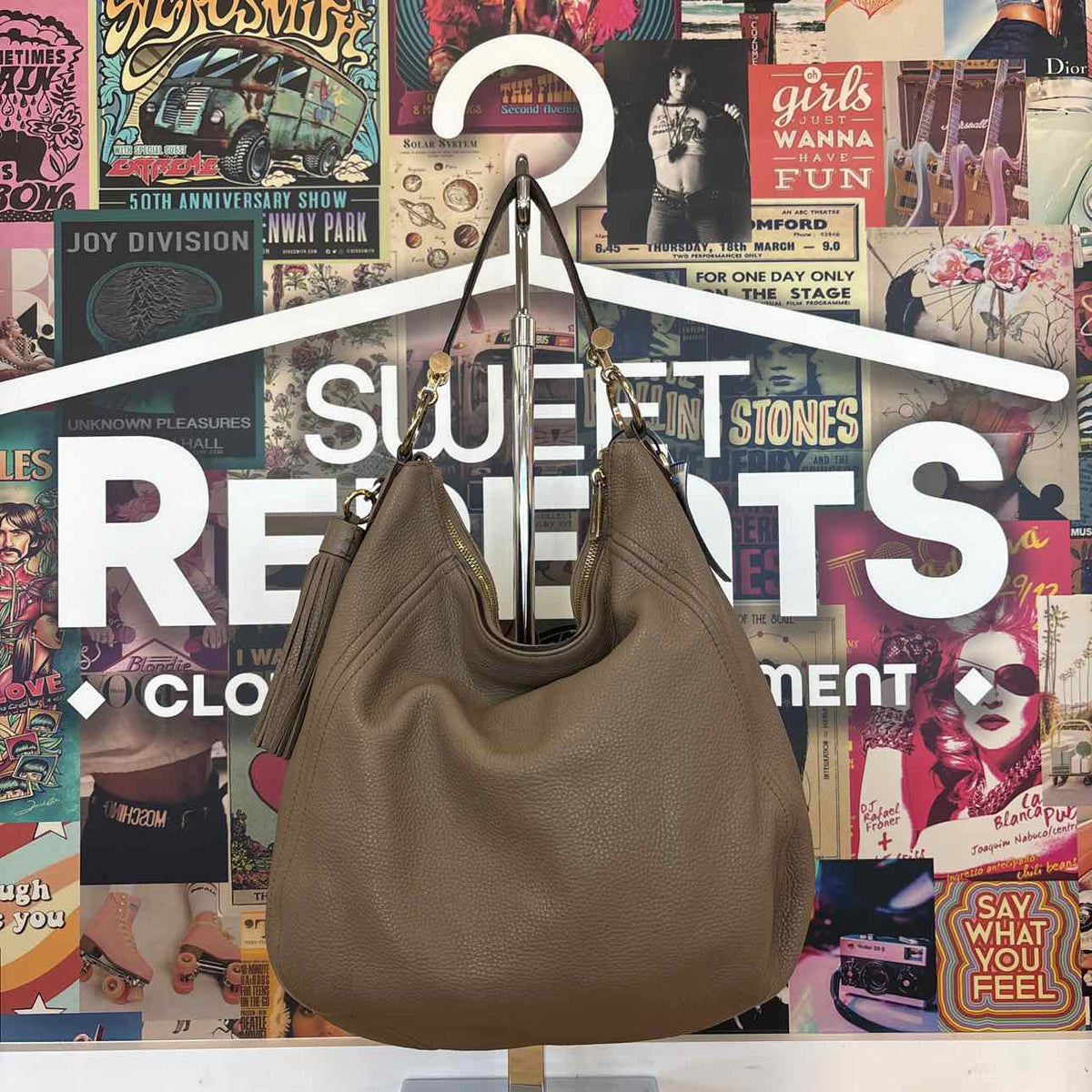Michael Kors Taupe Pebbled Leather Preloved Handbag