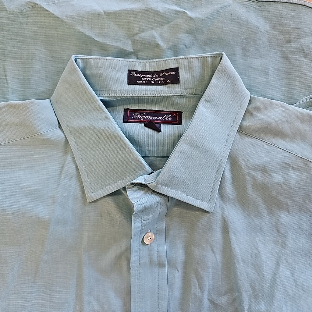 Faconnable Size XL Blue MENS Button Down Shirt