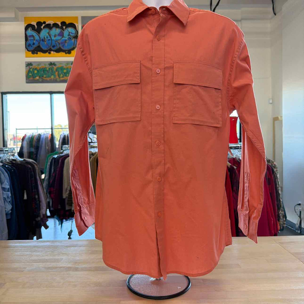 Mode of One Men's Long-Sleeve Button-Front Utility Shirt - Sunbaked Clay
