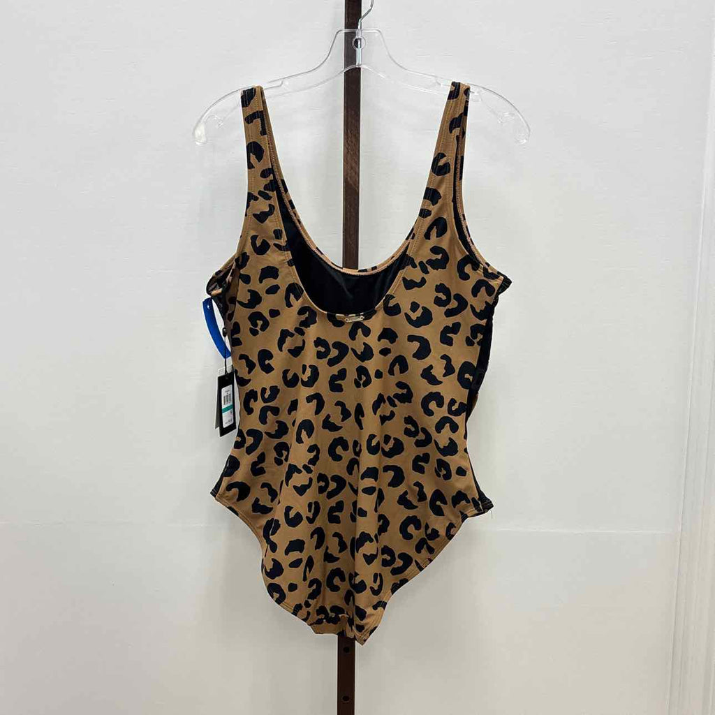 DKNY Size 16 Black Brown New Swimsuit