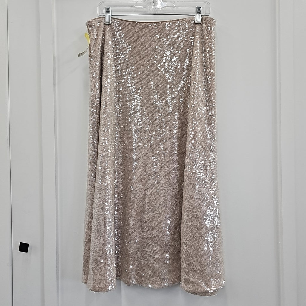Vince Camuto Size L Gold Sequined Skirt