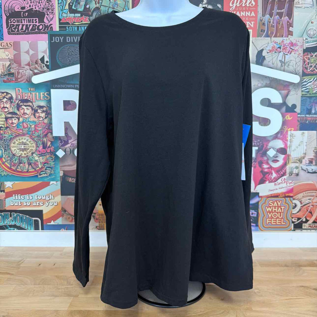 Aveto Size 2X Crewneck Top - Black Beauty