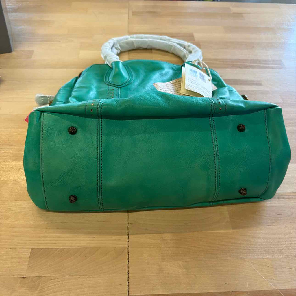 Old Trend Women's Satchels Aqua - Aqua Vintage Leather Satchel