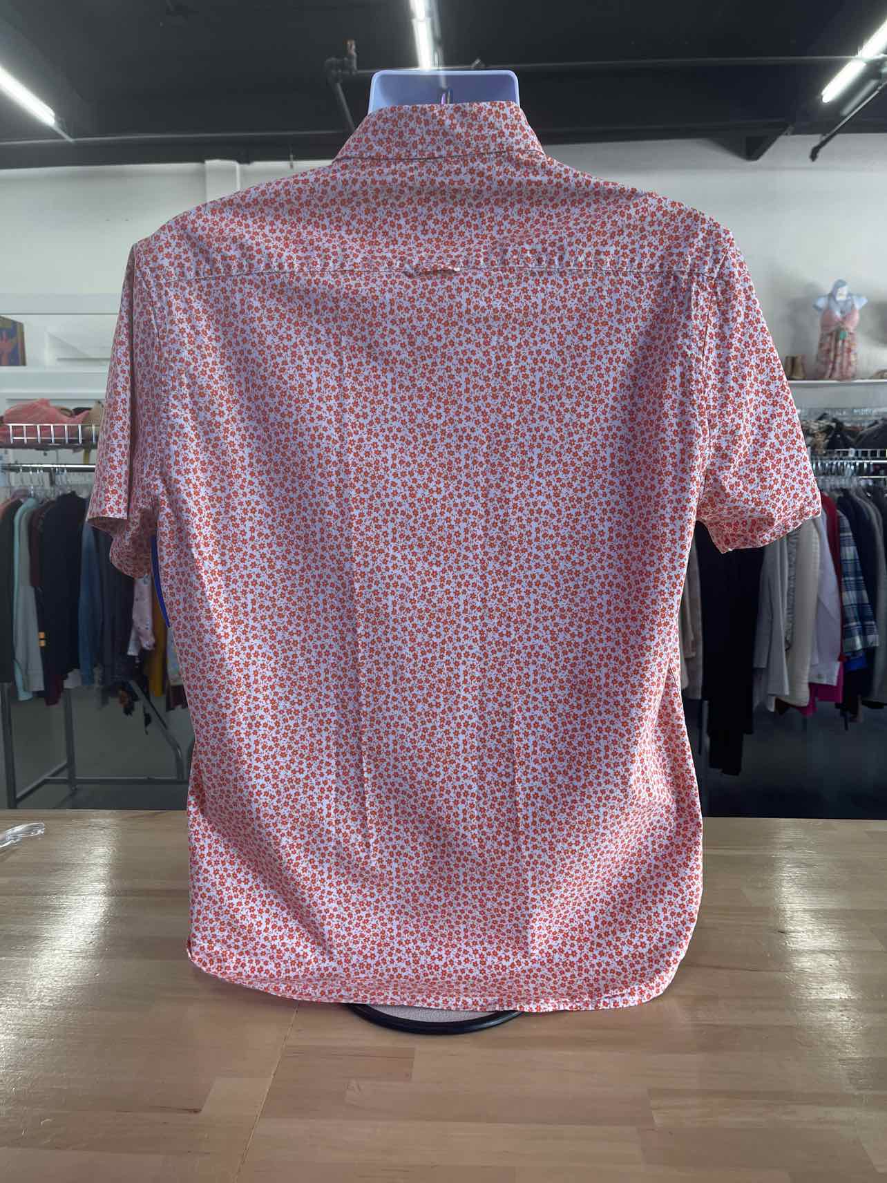 Denim Flower Size L Orange Preloved MENS Button Down Shirt