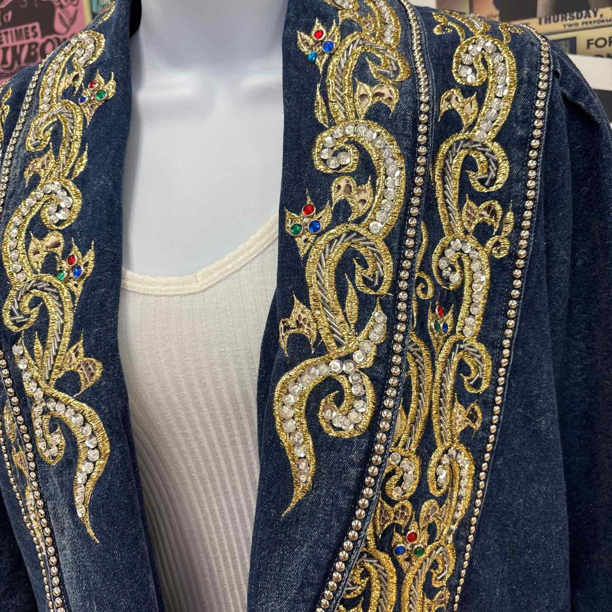 Suna Dee Size L Blue Denim Denim Preloved Jacket