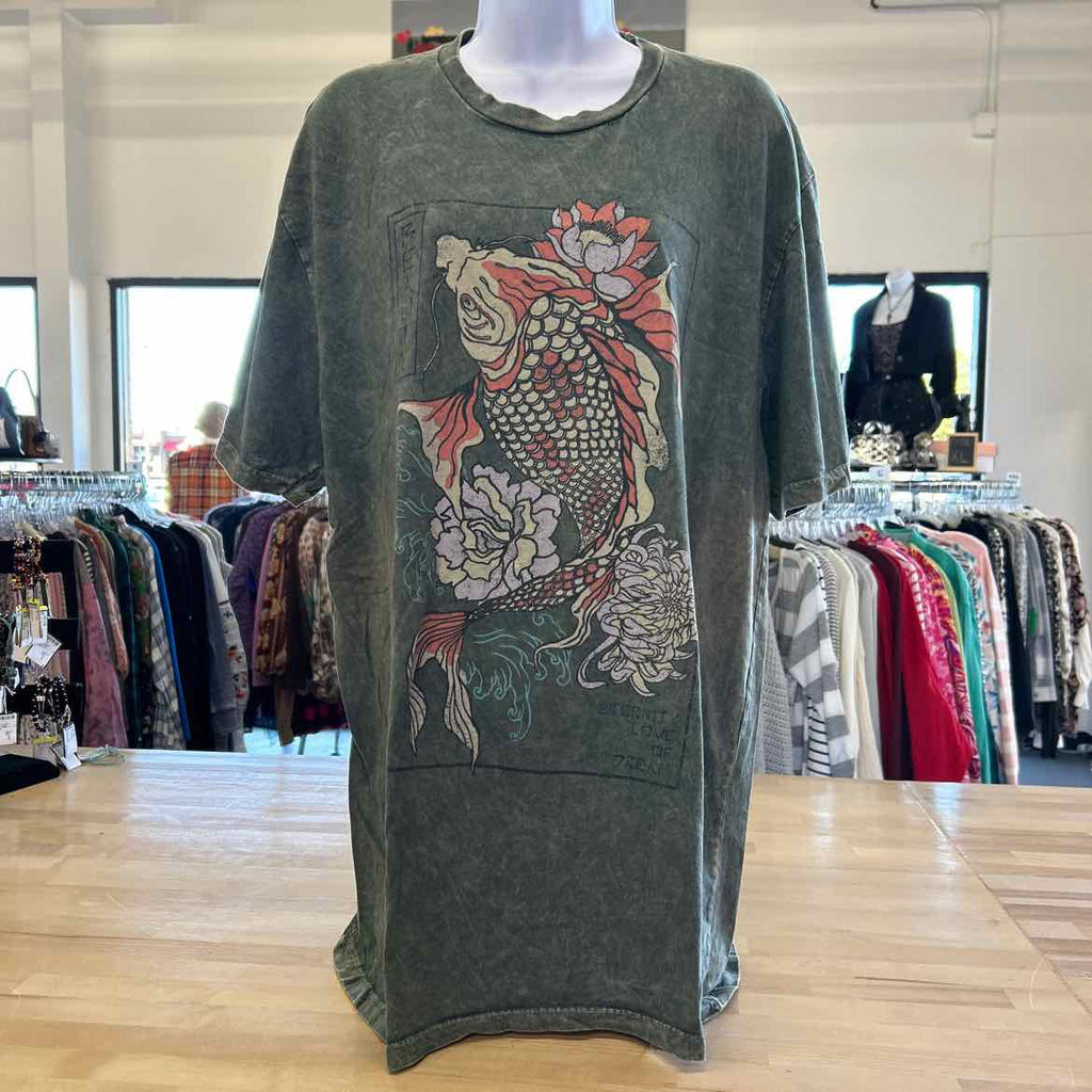 Lotus Fashion Size XL Green T-shirt