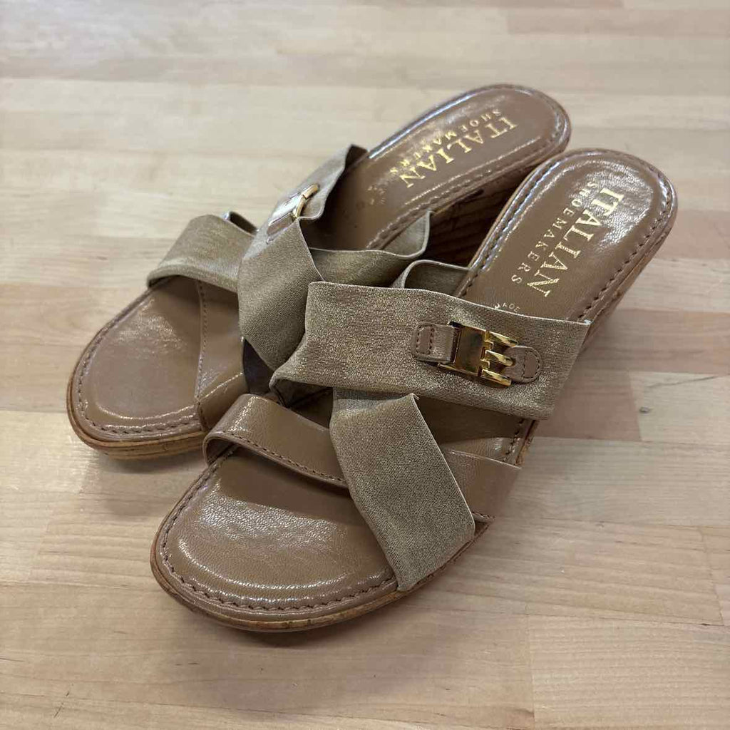 Italian Shoemakers Size 8.5 Beige Used Wedges