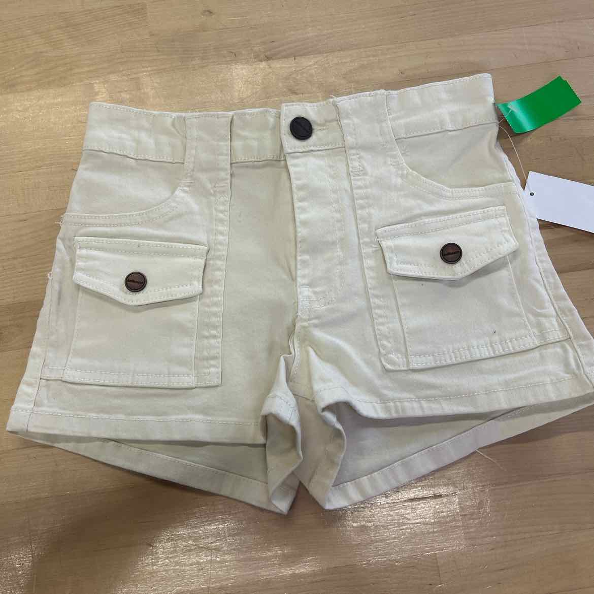 Dollhouse Juniors' High Rise Cargo Shorts - Vanilla - 1/2
