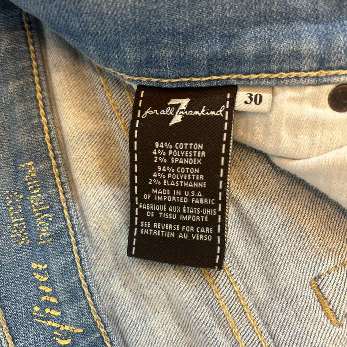 7 for all mankind Size 30 Denim Preloved Jeans