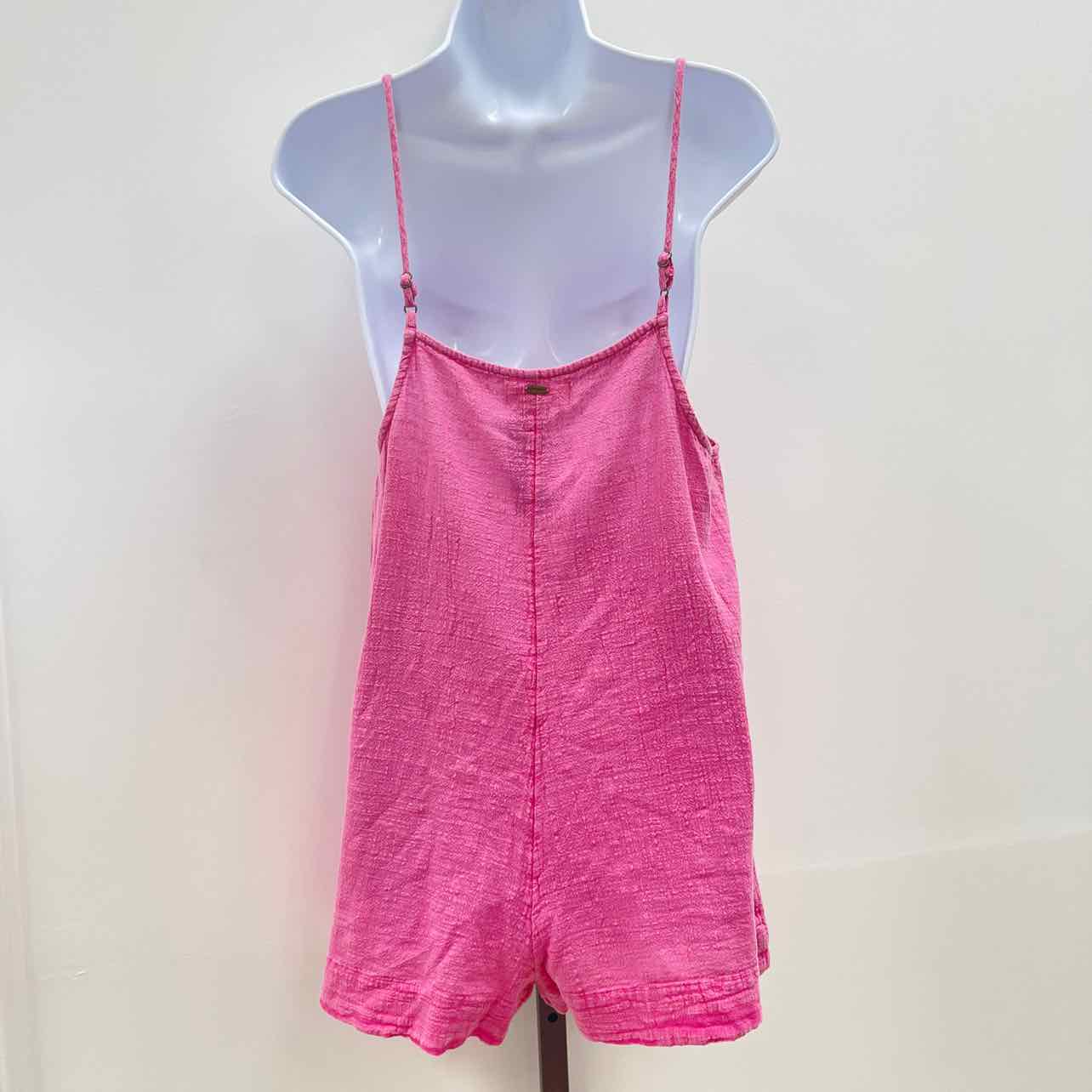 Rip Curl Size S Classic Surf Cotton Sleeveless Romper - Hot Pink