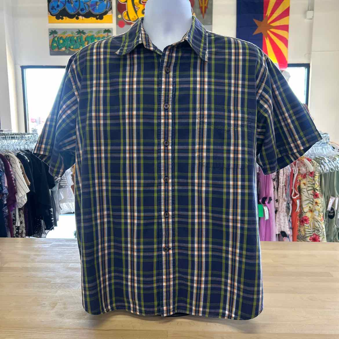 S Johns Bay Size L Blue Preloved MENS Button Down Shirt