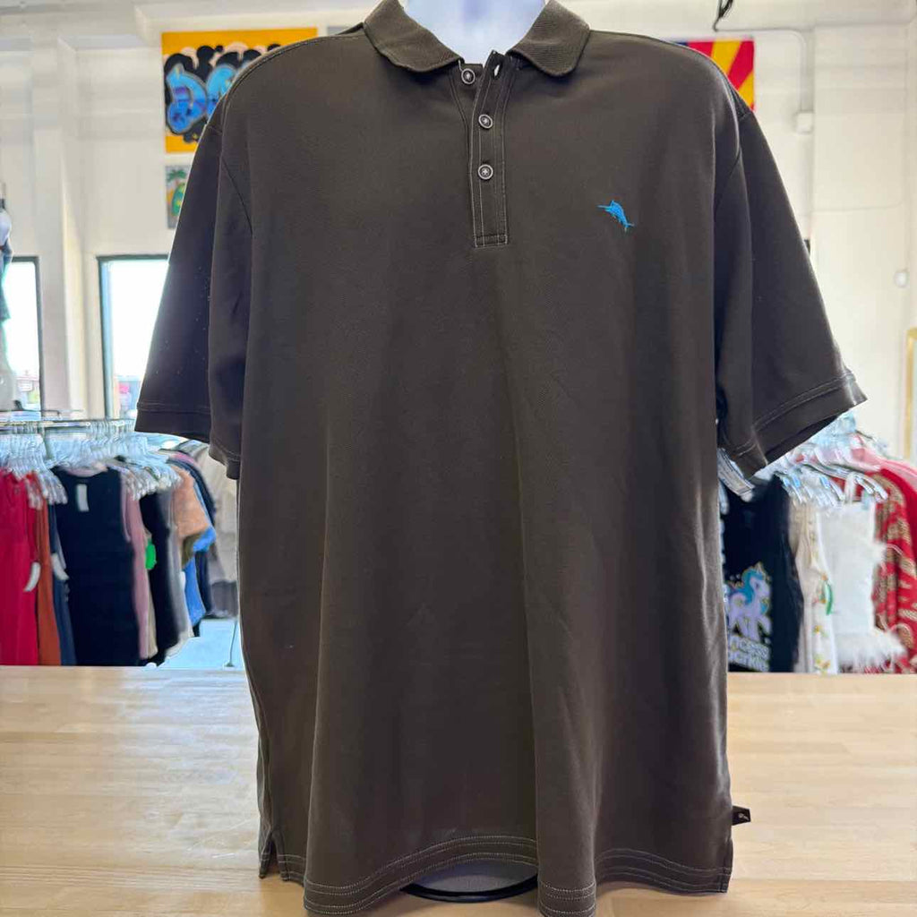Tommy Bahama Size 2XL Brown Preloved MENS Polo