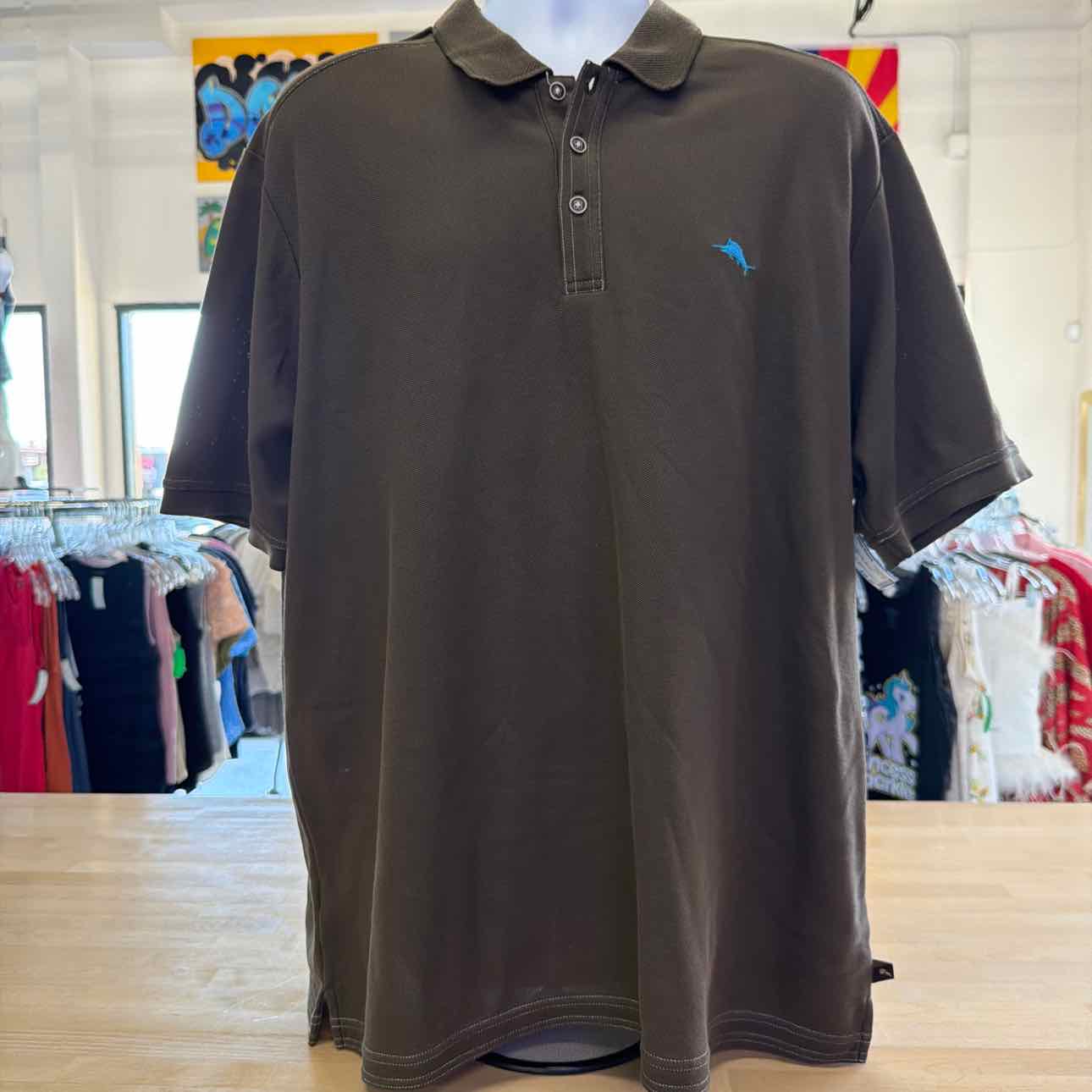 Tommy Bahama Size 2XL Brown Preloved MENS Polo