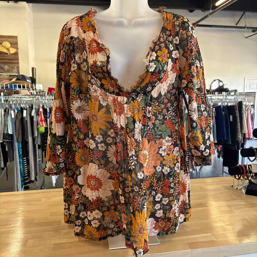 Natural Life Size S/M Multi - Fall Blouse