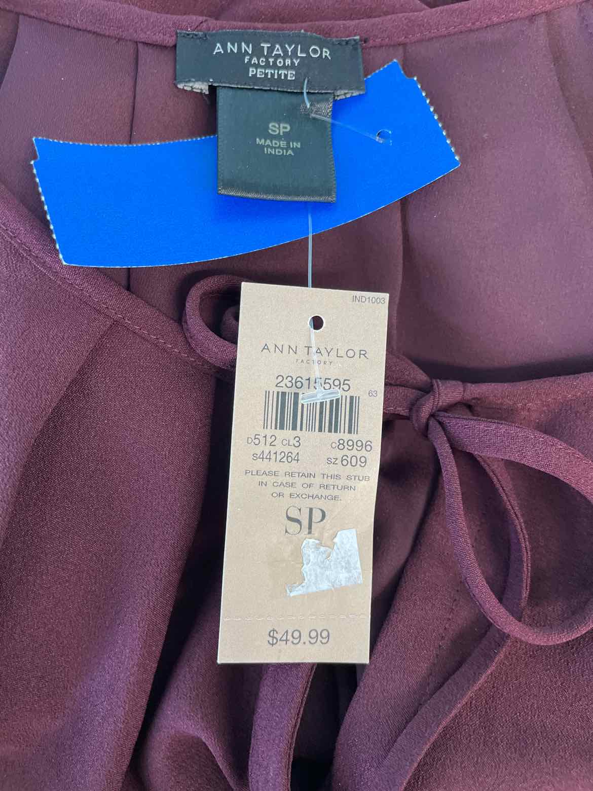 Ann Taylor Size SP Maroon Blouse