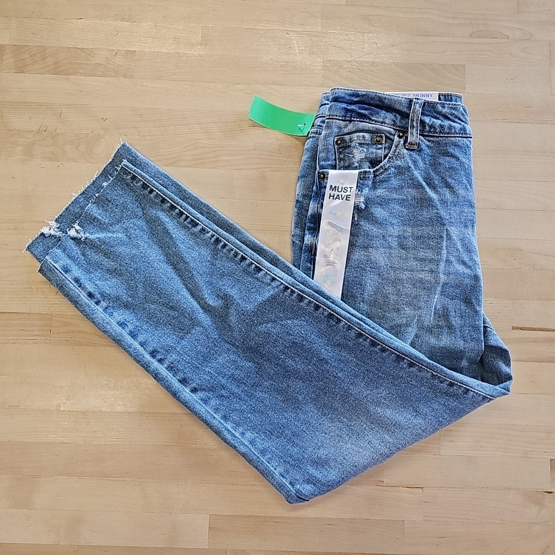 Tinseltown Juniors' Mid-Rise Carpenter Slim Straight Jeans - Vintage Wash - 1