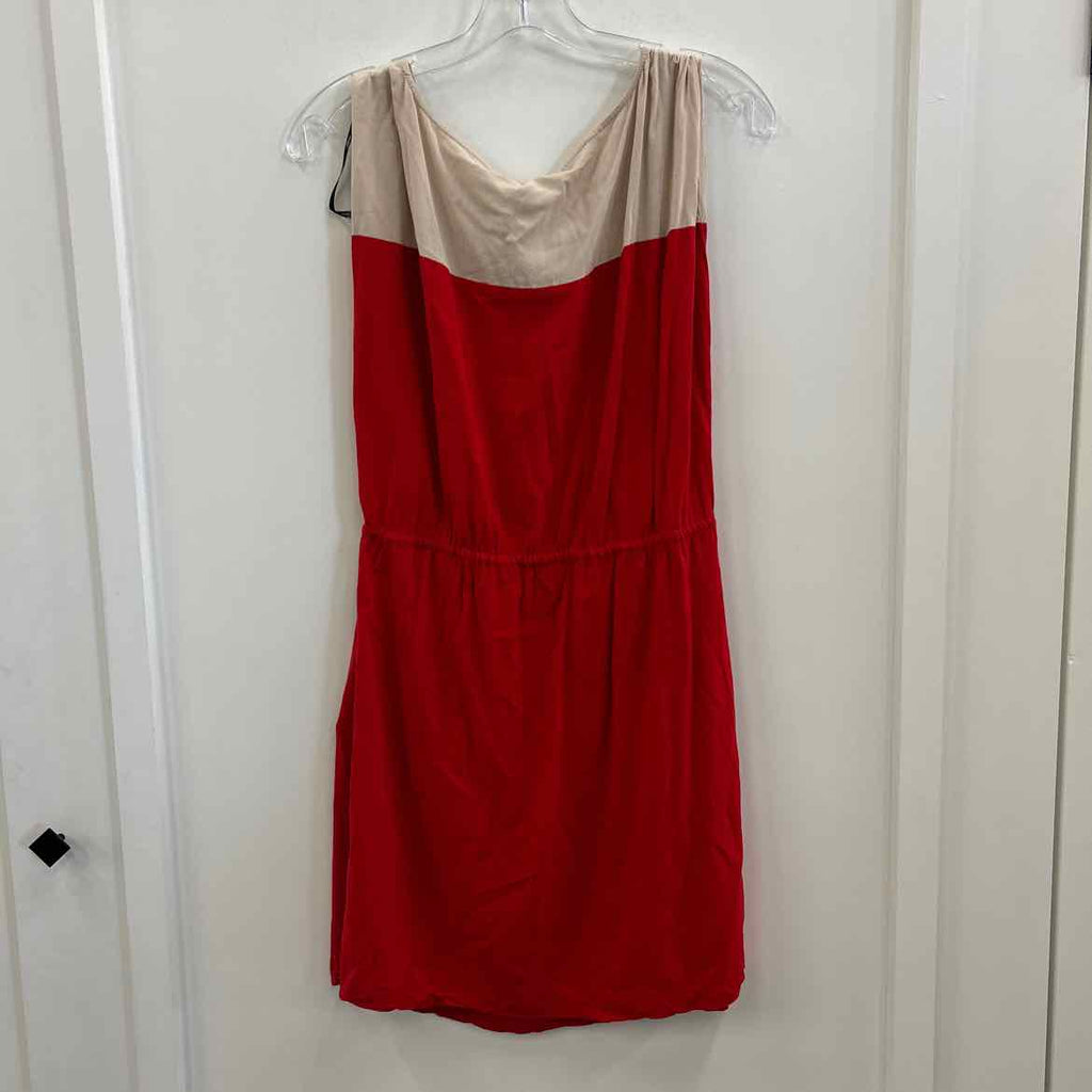 Guess Size L Red & Beige Rayon Preloved Dress