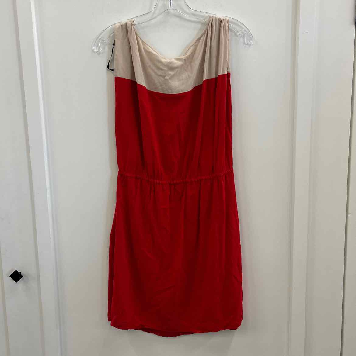 Guess Size L Red & Beige Rayon Preloved Dress