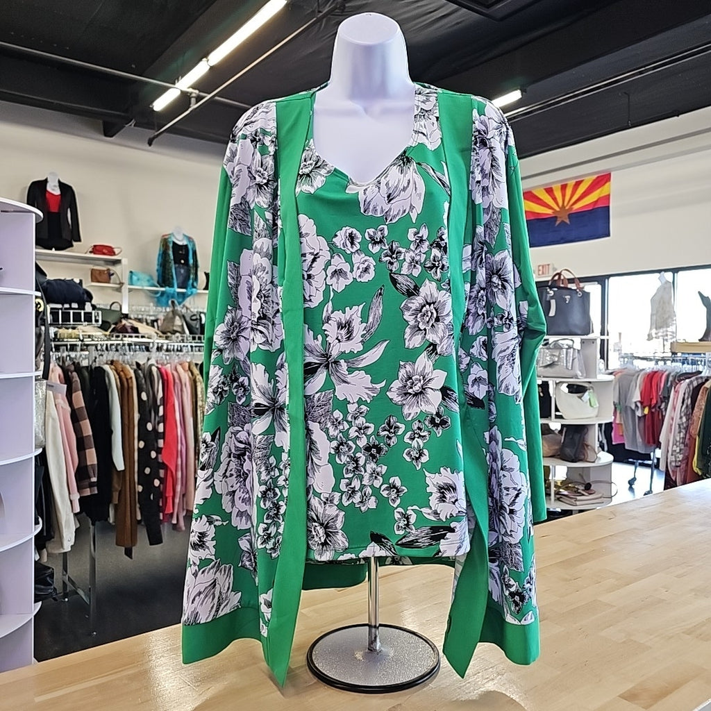 Slinky Brand Size 3X Green Twinsets