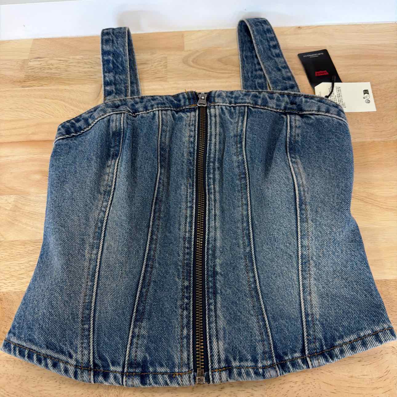 Levi's Size XS Blue Sculpted Bustier Top