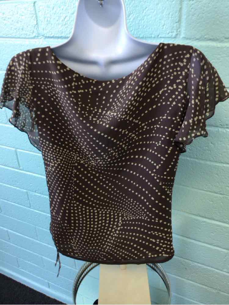 Adrianna Papell Size 8 Brown Blouse