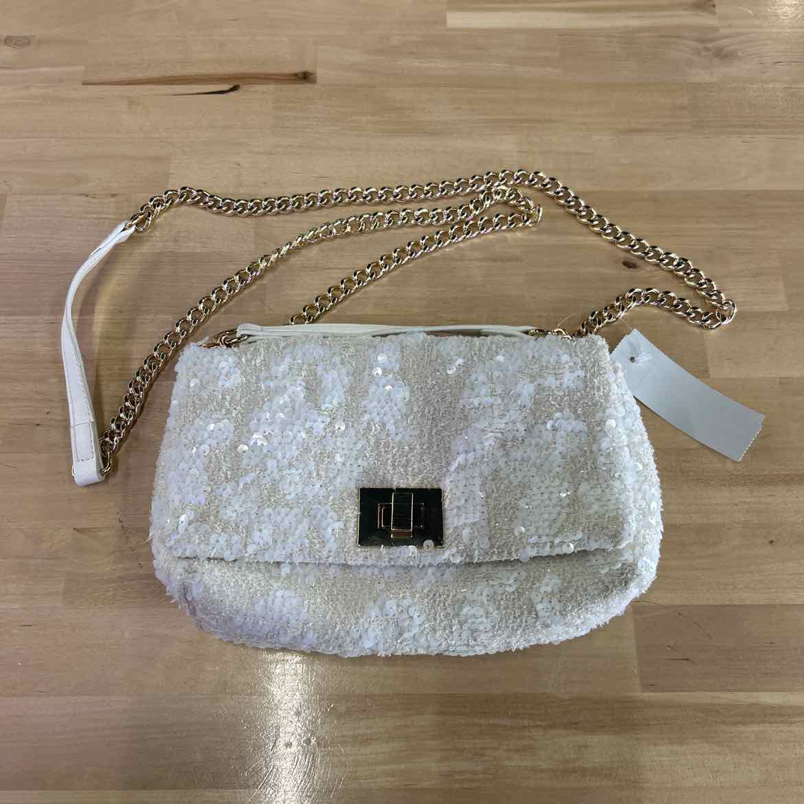INC White Sequin Crossbody