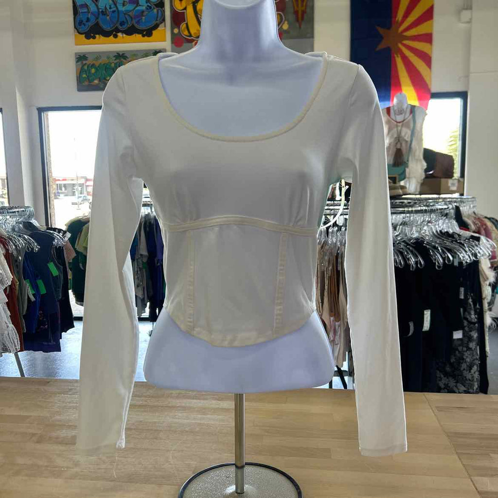 Ambiance Size S White Preloved Blouse LS