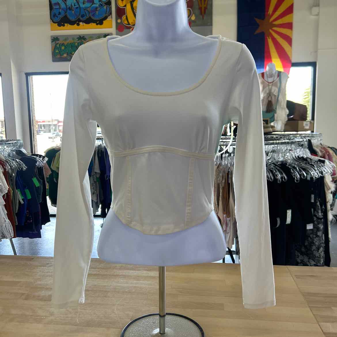 Ambiance Size S White Preloved Blouse LS