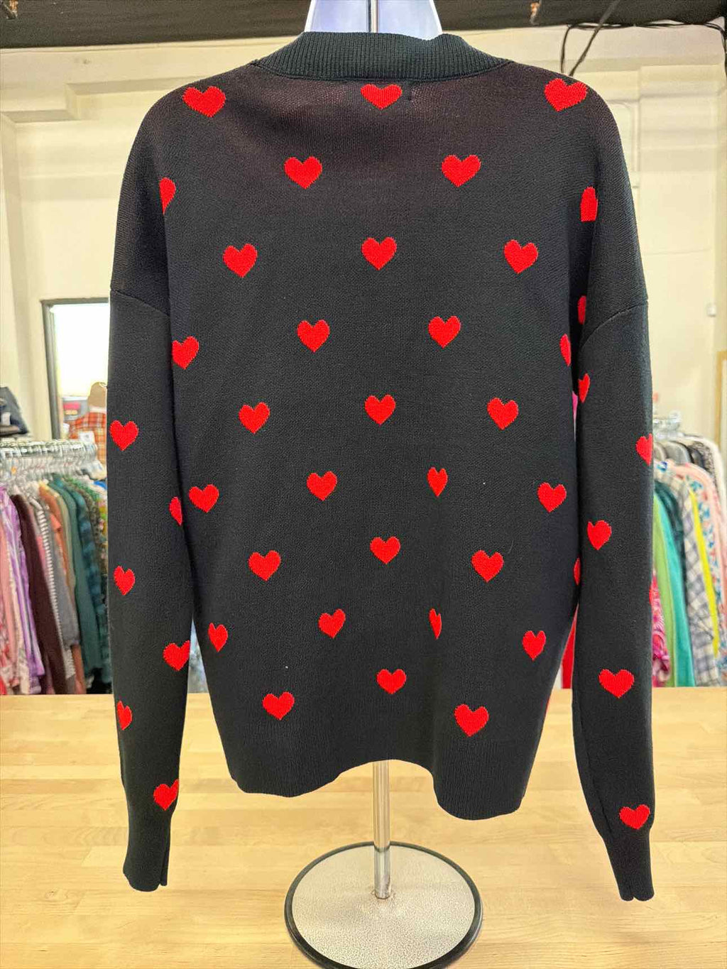 Marled Size M Black Cardigan