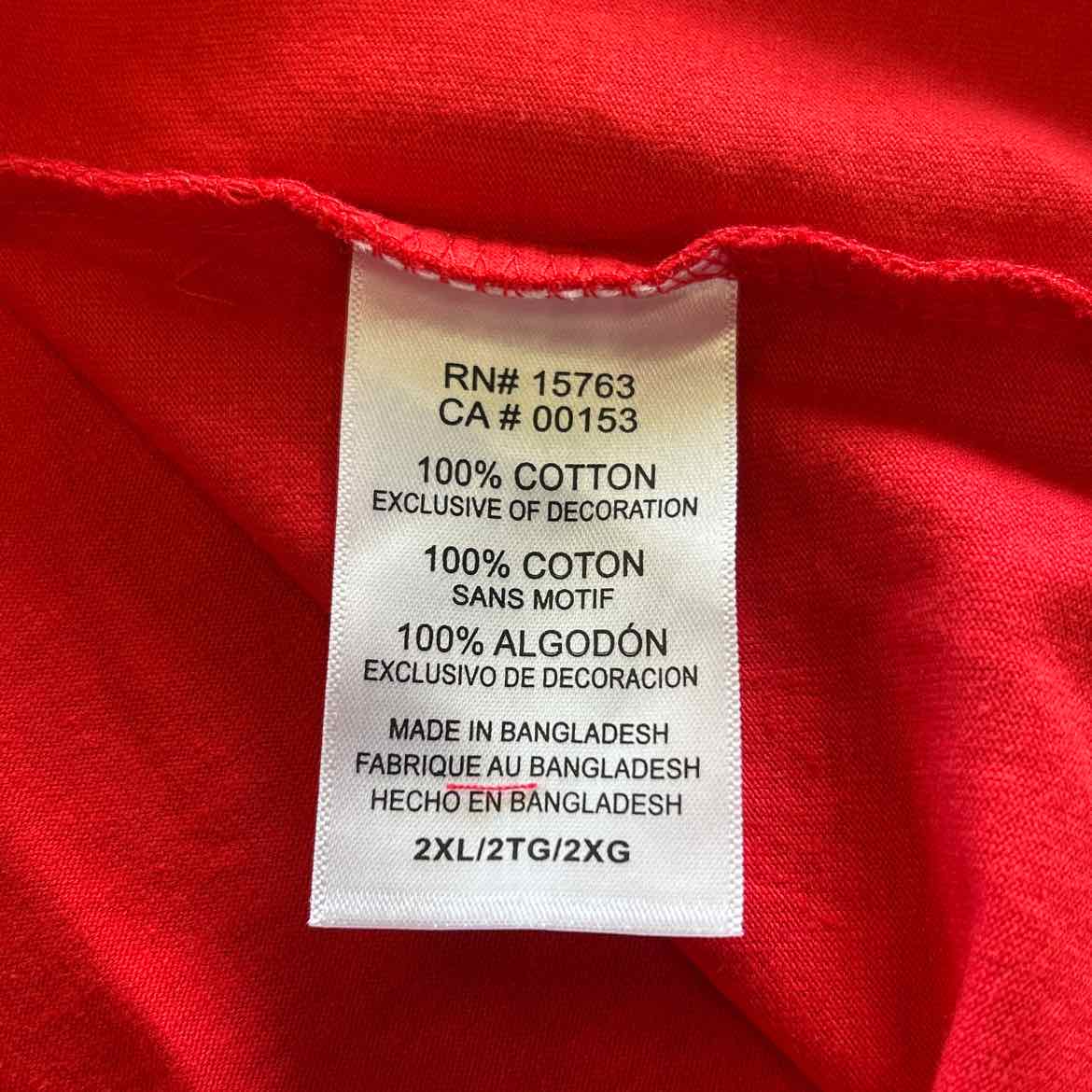 Champion Size 2XL Red New MENS T-shirt