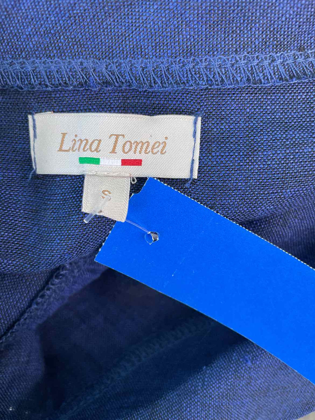 Lina Tomei Size S Navy Blouse