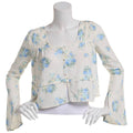 Juniors Self Esteem Floral Gauze Yoke Bell Sleeve Blouse