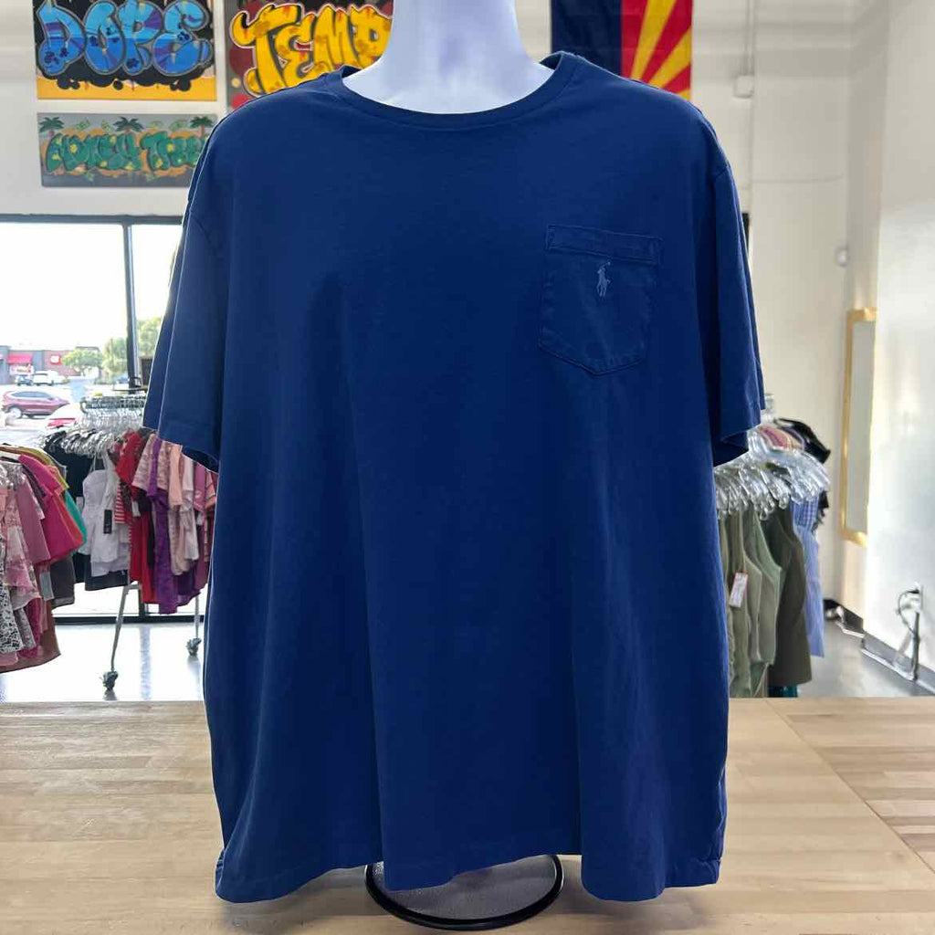 Polo Size 2XL Blue Preloved MENS T-shirt