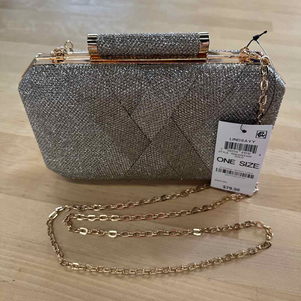 INC Silver & Gold Lindsayy Lurex Clutch