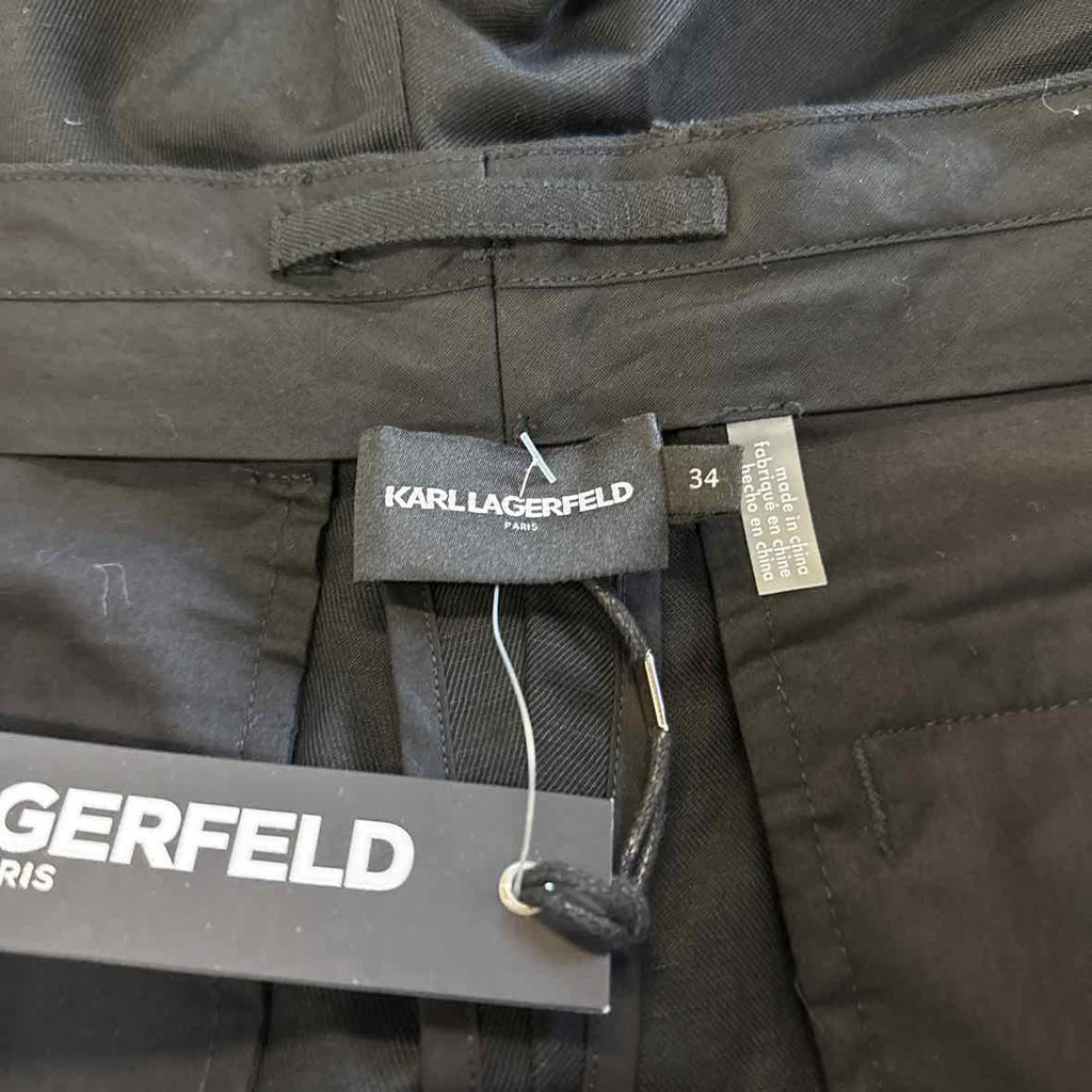 Karl Lagerfield Size 34x31 Black MENS Linen Blend Pants