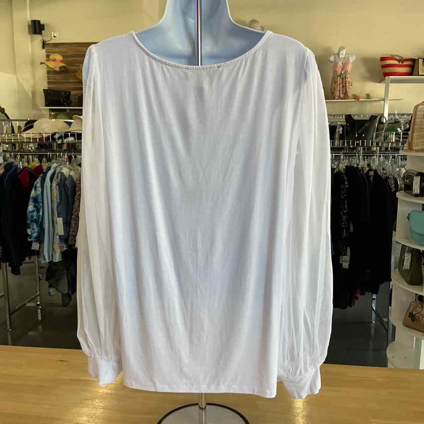 Eloquii Size L White Preloved Blouse LS