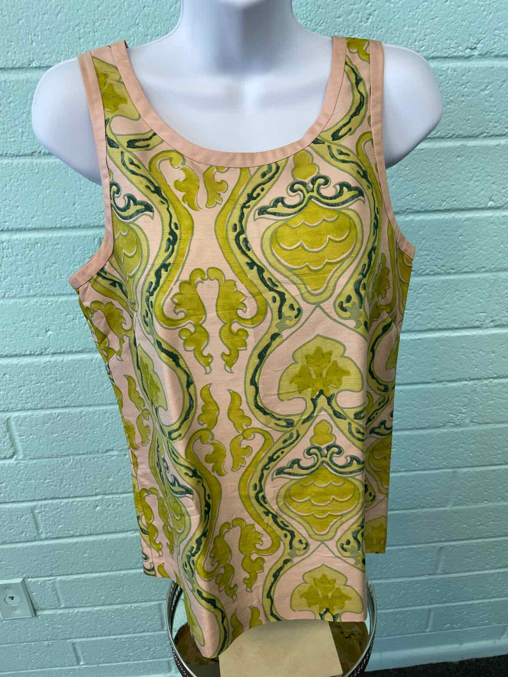 J Crew Size 4 Peach Print Sleeveless