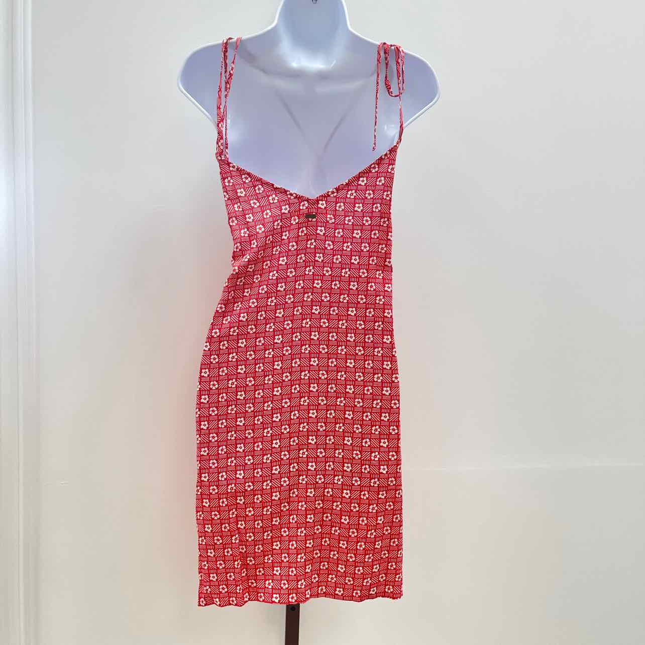 Rip Curl Size XL Cala Mayor Tie-Strap Mini Dress - Red