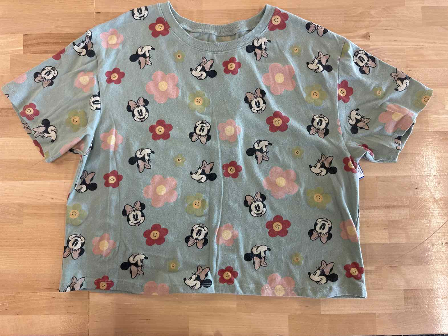 Disney Size XL Green Minnie Mouse Print T-shirt