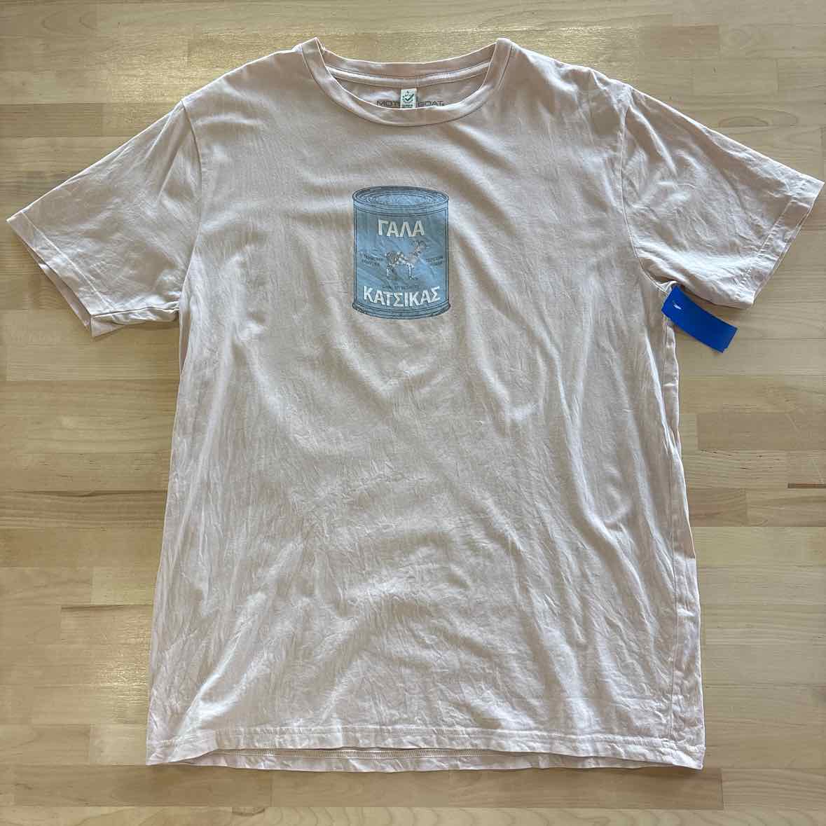 The Motley Goat Men's Size L Beige MENS T-shirt