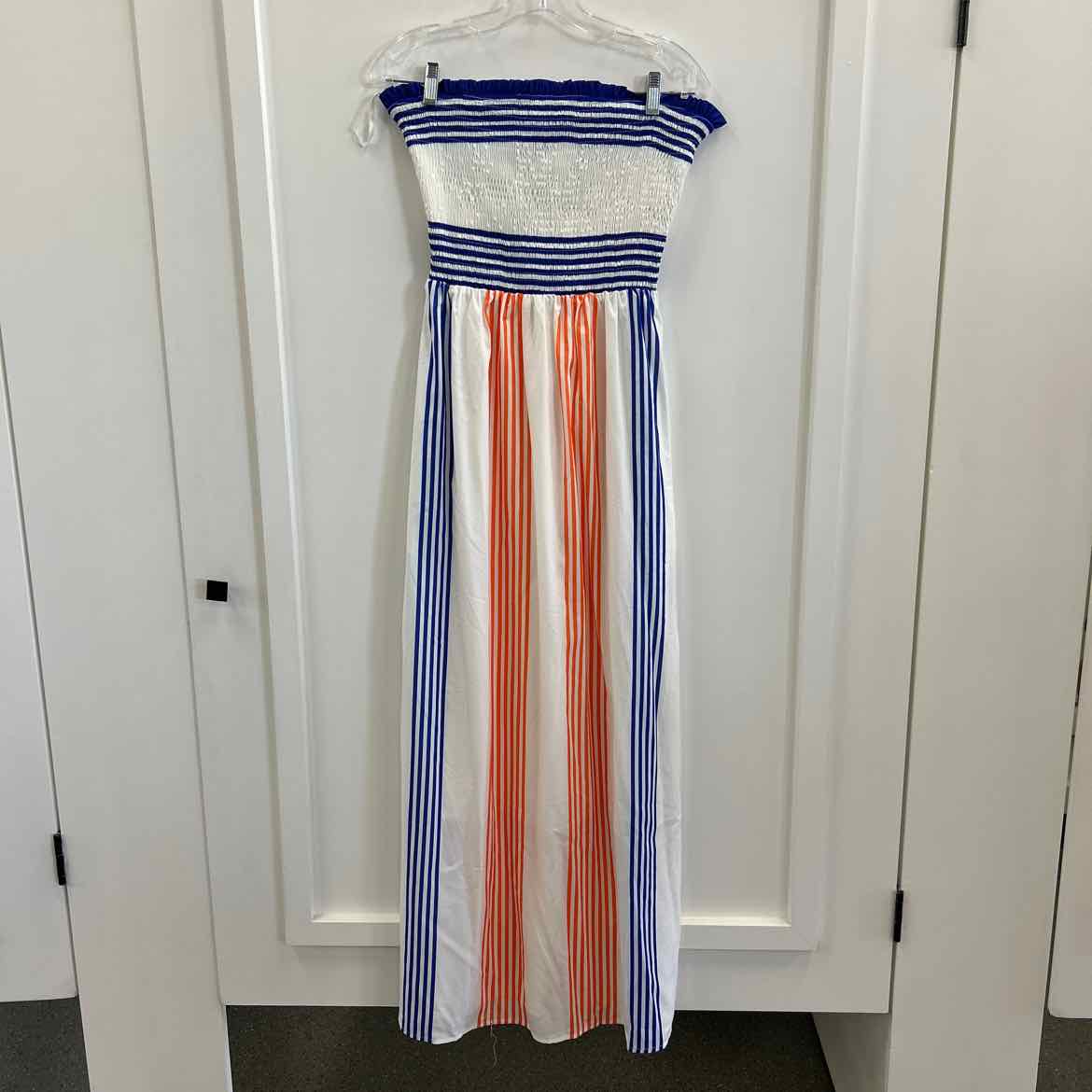 Size S White Blue Orange Preloved Dress
