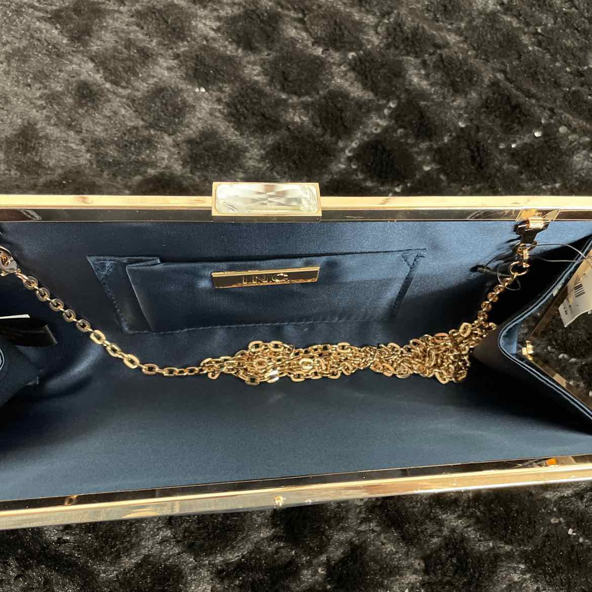 I.N.C. International Concepts Kelsie Small Clutch NavyGold NO SIZE