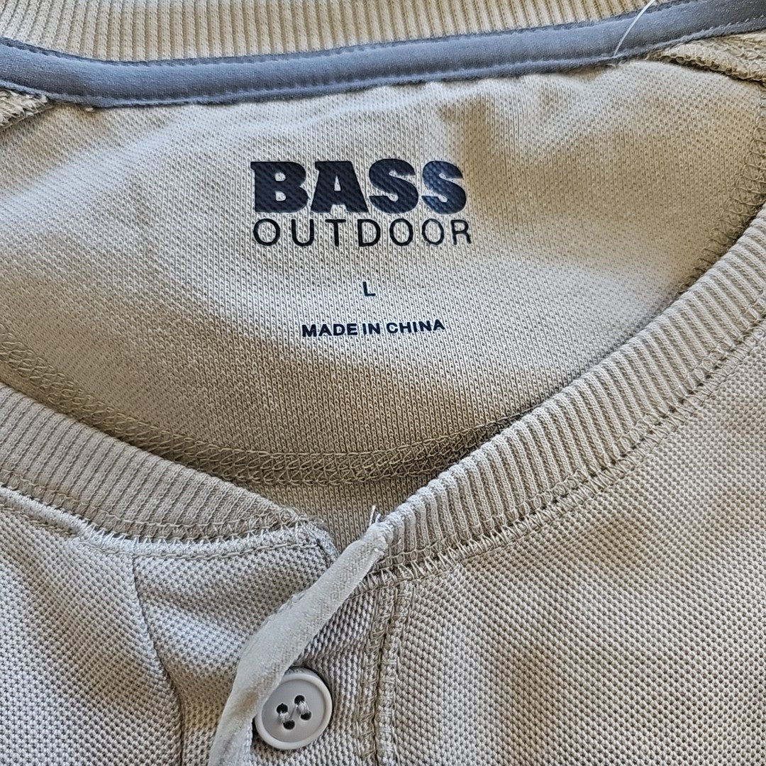 Bass Outdoor Size L Tan MENS Long Sleeve Shirt